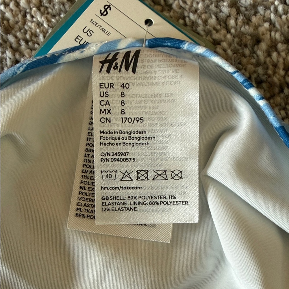 NWT H&M Blue Swirl Bikini Bottom - Picture 3 of 4